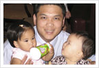 My brother, his daughter and my little girl